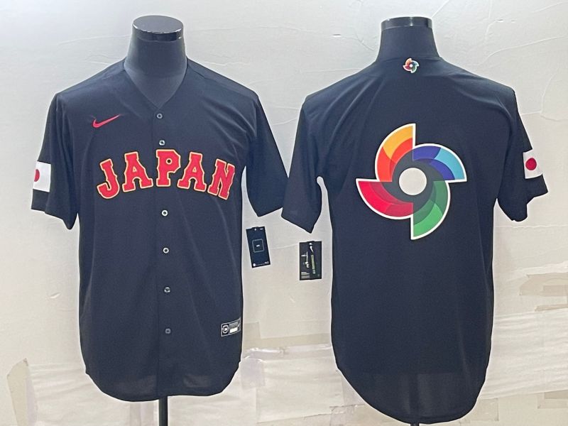 Men 2023 World Cub Japan Blank Black Nike MLB Jersey4